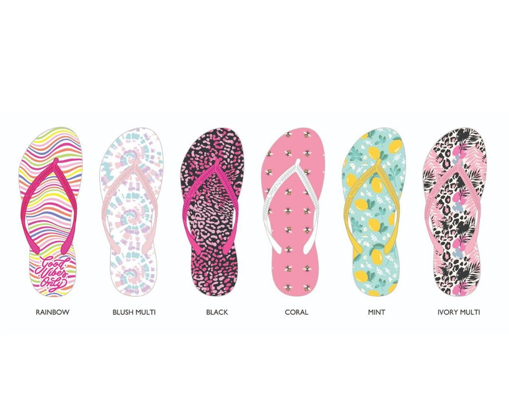 Chatties Womens Fun Flip Flops Sensuel